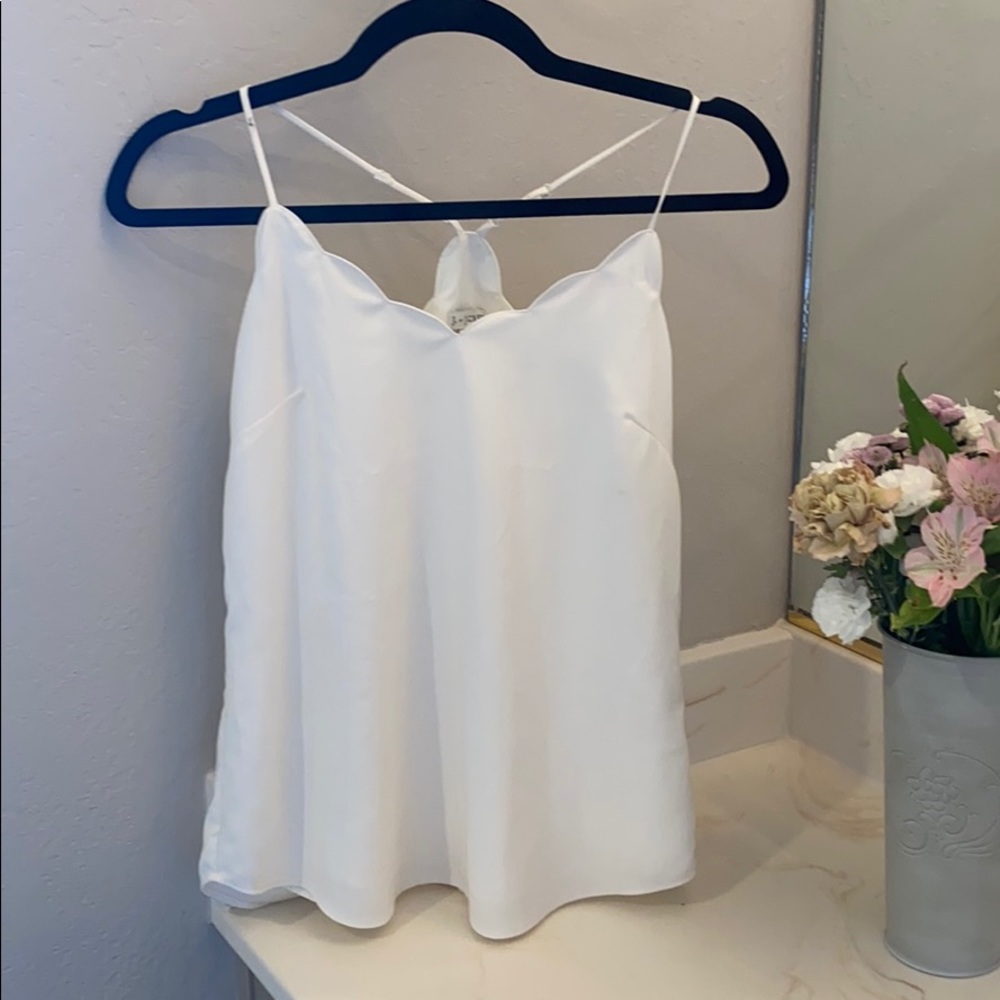 J. Crew scalloped cami top marine salt